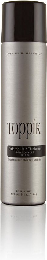 Toppik Colored Hair Thickener Zwart- Haarverdikker Spray - Verbergt haaruitval - Direct voller haar