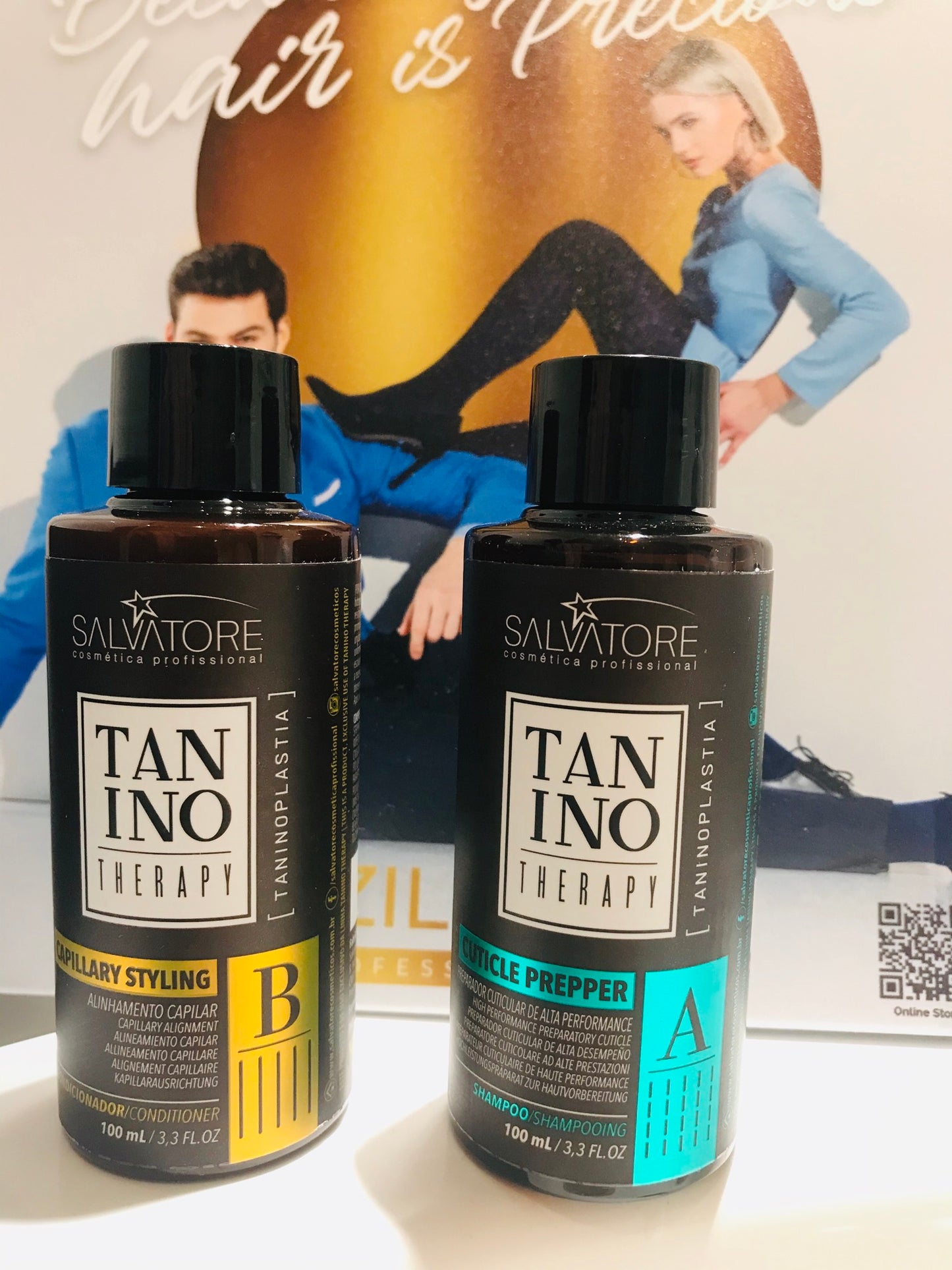 Salavatore Tanino Therapy,een Keratine Treatment van het hoogste Niveau.100 ml shampoo & 100 ml conditioner