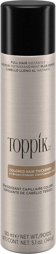 Toppik Colored Hair Thickener Lichtbruin - Haarverdikker Spray - Verbergt haaruitval - Direct voller haar