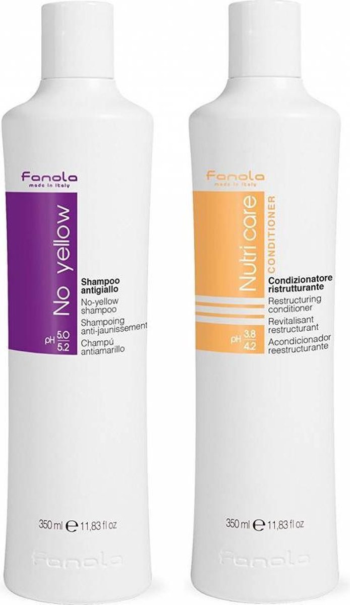 Fanola No Yellow Shampoo + Nutri Care Conditioner Set - 350 ml
