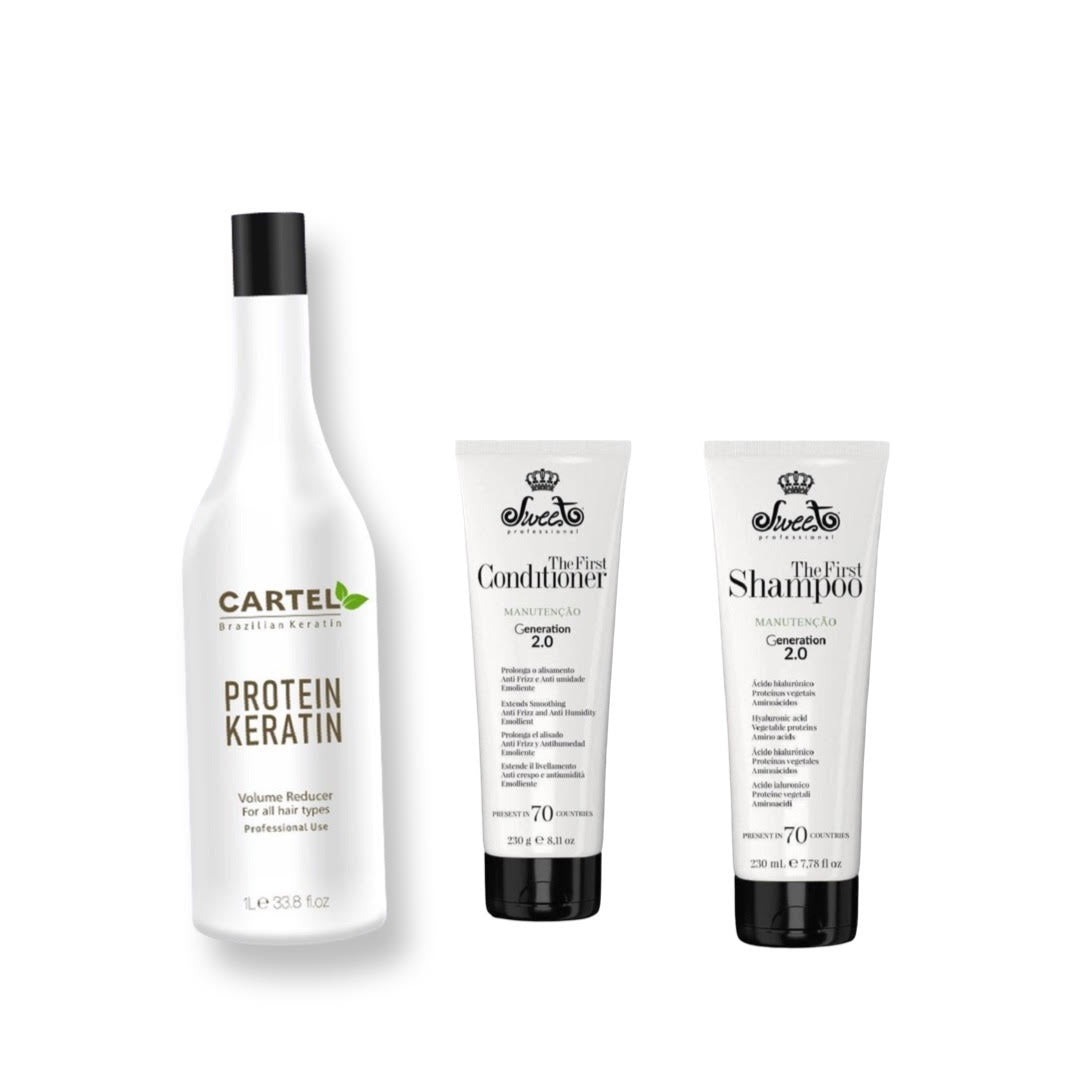 CARTEL BRAZILIAN PROTEIN 1000ML 100 % NATUURLIJK PRODUCT & Sweet Professional Shampoo & Conditioner – Natuurlijke verzorging na keratine