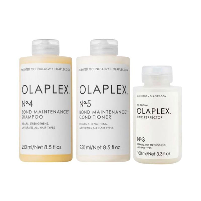 OLAPLEX® No.3 Hair Perfector 100ml &amp; No.4 Bond Maintenance Shampoo 250ml &amp; No.5 Bond Maintenance Conditioner 250ml