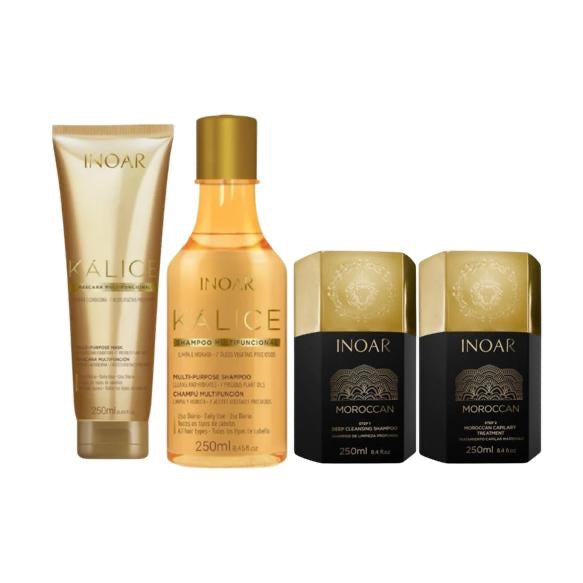 Inoar Moroccan Keratine Set Met Kalice Shampoo &amp; Masker