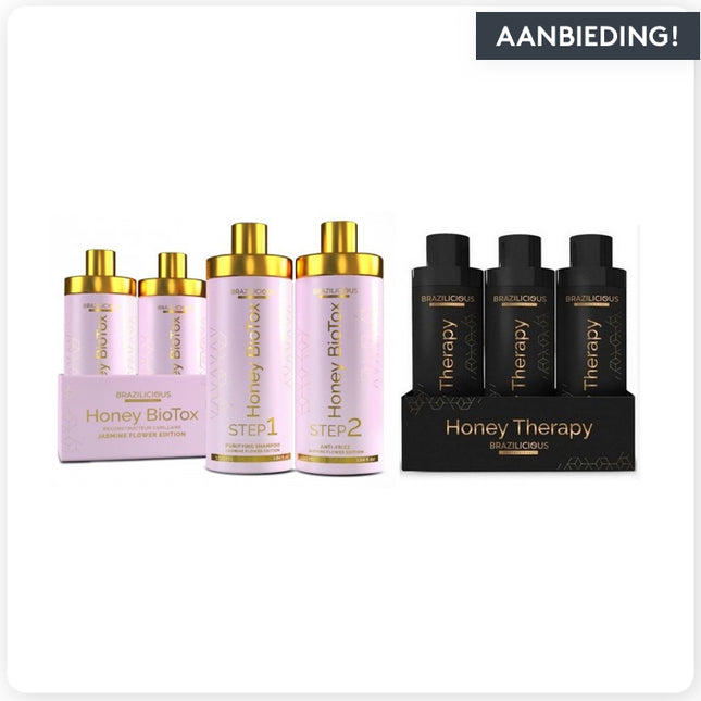 BraziliCious Honey Therapy Keratineset 2x 100ml plus Honey Biotox Keratineset 2x 100ml