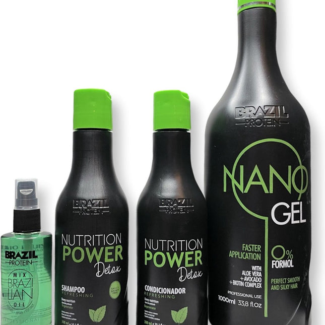 Brazil Protein Nano Gel 1000 ml & Shampoo & Conditioner & Brazil Argan oil Protein