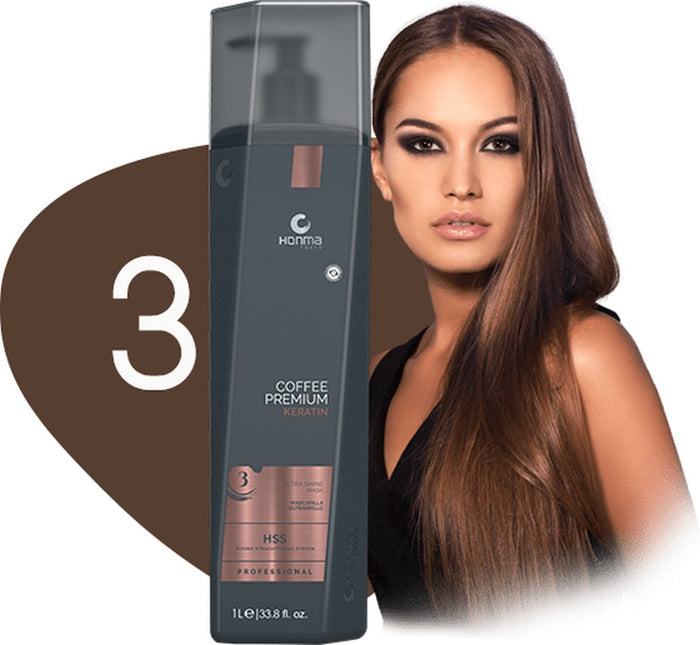 Honma Tokyo - Haarmasker / Haarverzorging - Keratine behandeling hersteld het haar diep - Coffee Premium Keratin - Stap 3 - 1000ML