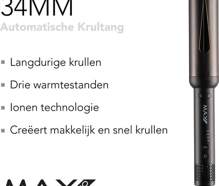 Max Pro Twist Autocurler 34mm - Automatische Krultang - Curling Iron - Perfecte Krullen in Seconden