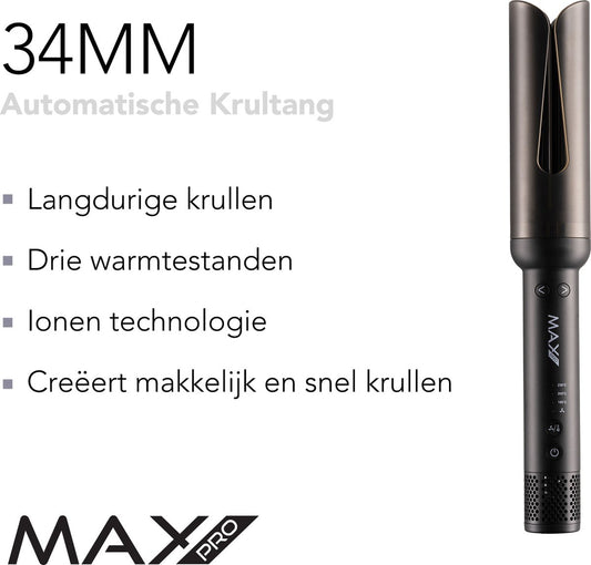 Max Pro Twist Autocurler 34mm - Automatische Krultang - Curling Iron - Perfecte Krullen in Seconden