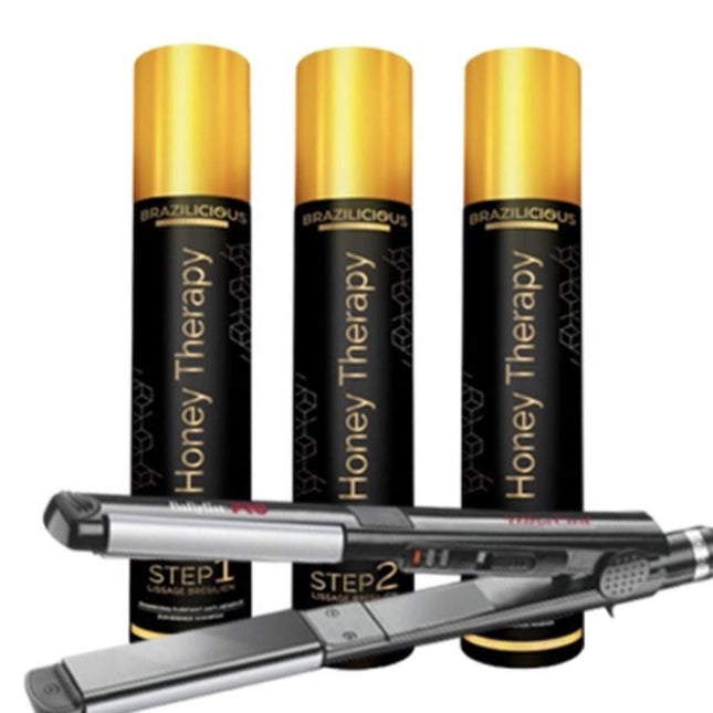 BraziliCious Keratine Honey Therapy 3x1000ml PLUS STIJLTANG BaByliss pro