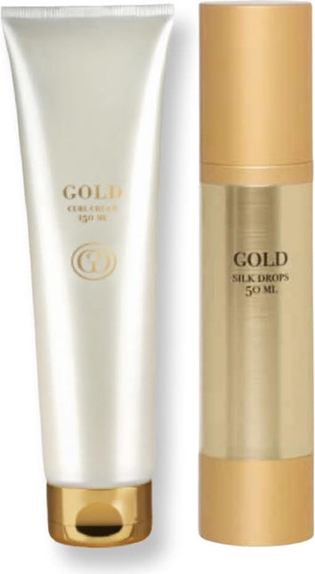 Gold Haircare Silk Drops 50ml &amp; Gold Haircare Curl Cream 150 ml