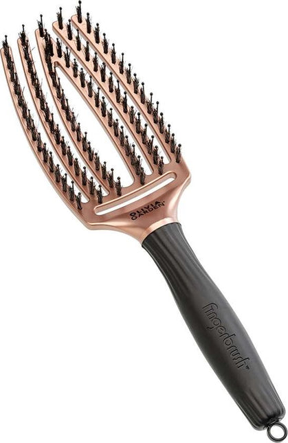 Olivia Garden Borstel Fingerbrush Iconic Boar &amp; Nylon Bronze 1Stuks