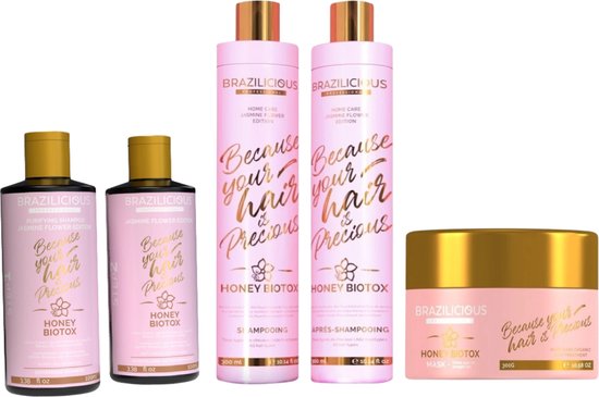 Brazilicious Biotox Honey &amp; Jasmineflower KIT Shampoo &amp; conditioner &amp; mask