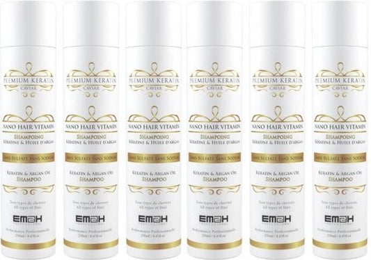 EM2H 6 x Caviar Keratine / Argan Oil Shampoo, 250ml