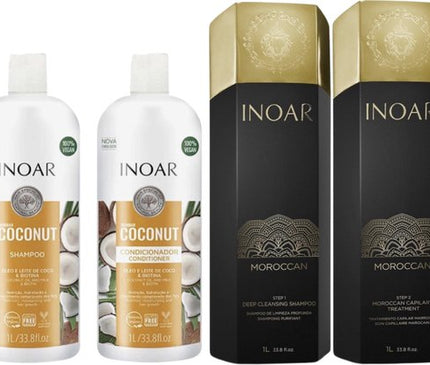 Inoar Moroccan Keratine Set Met Coconut Shampoo &amp; Conditioner