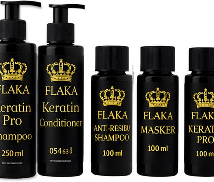 FlaKa Keratin Pro 100ml – Organische Keratinebehandeling voor Glad &amp; Glanzend Haar &amp; Shampoo &amp; Conditioner na Keratinebehandeling