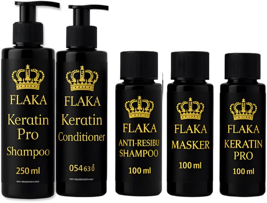 FlaKa Keratin Pro 100ml – Organische Keratinebehandeling voor Glad &amp; Glanzend Haar &amp; Shampoo &amp; Conditioner na Keratinebehandeling