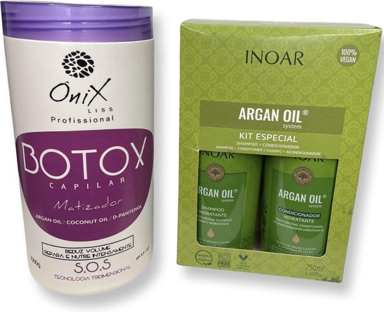 ONIX BOTOX CAPILAR MATIZADOR 1000 ML & ARGAN OIL KIT