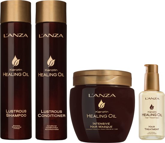 L'ANZA Keratin Healing Oil Lustrous Care Set - 300+250+210+50ml