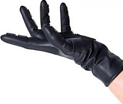 Sibel - Comb In Siliconen Handschoenen - Zwart - 1 Paar