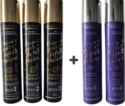 BraziliCious Tanino Therapy 2x1000ml &amp; BraziliCious Keratine Honey Therapy 3x1000ml