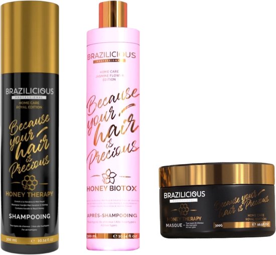 Brazilicious Honey Shampoo &amp; Conditioner &amp; masker 3x250ml