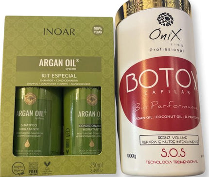 Onix Botox Capilar 1000 & Inoar Argan Oil 250 ml Bio Performance