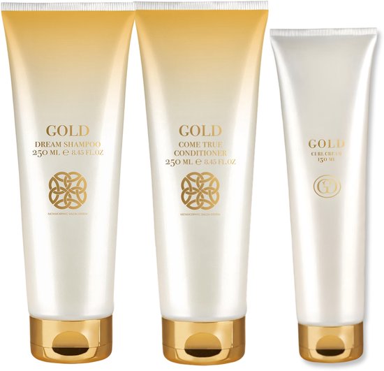 GOLD DREAM Shampoo & Conditioner 250ML + Curl Cream Set