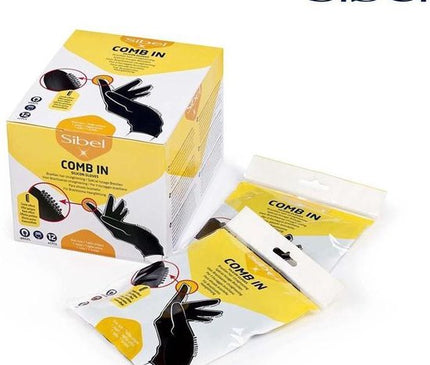 Sibel - Comb In Siliconen Handschoenen - Zwart - 1 Paar