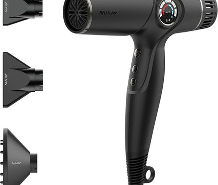 Max Pro NEO Föhn 2100W - Inclusief Diffuser en Twee Blaasmonden (93mm en 63mm) - Professionele Haardroger - Hair Dryer - Alle Haartypes - Snelle Droogtijd - Verminderd Haarbeschadiging - ION &amp; Keramische Technologie - Zelfreinigende Functie