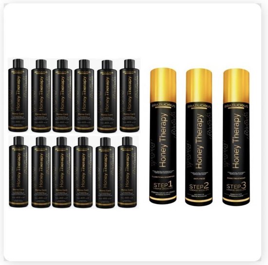 BraziliCious Honey Therapy & Brazilicious Honey Conditioner 12 x 250 ml Onderhoudsconditioner voor de keratine behandeling