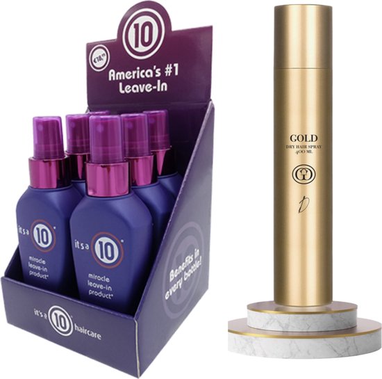 It's a 10 - Miracle Leave-In Conditioner Spray 6 X STUKS + GOLD Professional Haircare Dry Hair Spray 400 ml