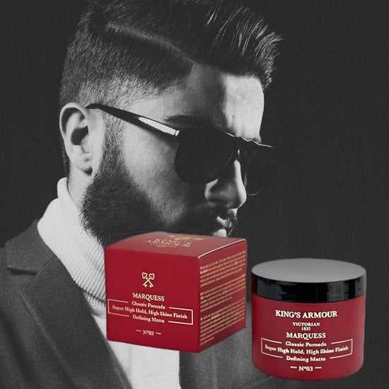 King's Armour Marquess Classic Pomade - Super High Hold, High Shine Finish, 110 ml
