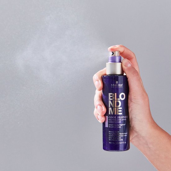 Schwarzkopf BlondMe Cool Blondes Neutralizing Spray Conditioner 150 ML - vrouwen - Voor Beschadigd haar/Geblondeerd haar - Conditioner voor ieder haartype