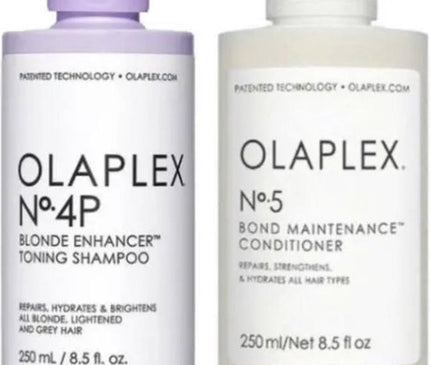 OLAPLEX No.4P Blonde Shampoo &amp; No.5 Bond Conditioner - 250ml
