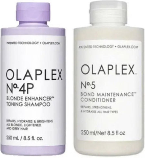OLAPLEX No.4P Blonde Shampoo &amp; No.5 Bond Conditioner - 250ml