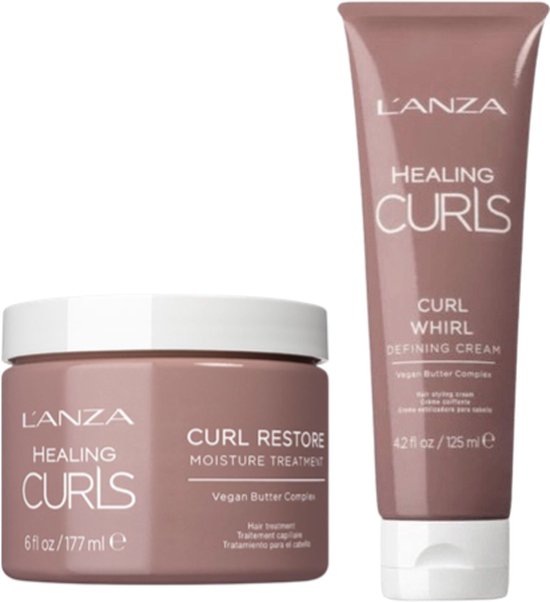 Lanza Healing Curls Curl Whirl Defining Crème 125ml & Lanza - Healing Curls Restore Moisture Treatment - 177 ml
