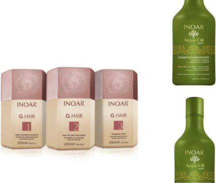 Inoar G Haar keratine behandeling&After Care set Inoar ARGAN (2x250ml&2x250ml)