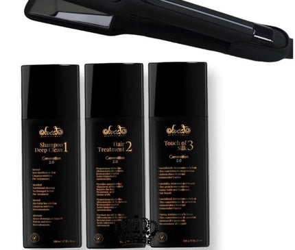 Sweet Professional Straightening System Brazilian Keratin Blowout Treatment 3x1Liter Keratin behandeling speciaal voor krullend haar wordt glad&zijdig + Sweet Hair Professional First Flat Iron 32mm