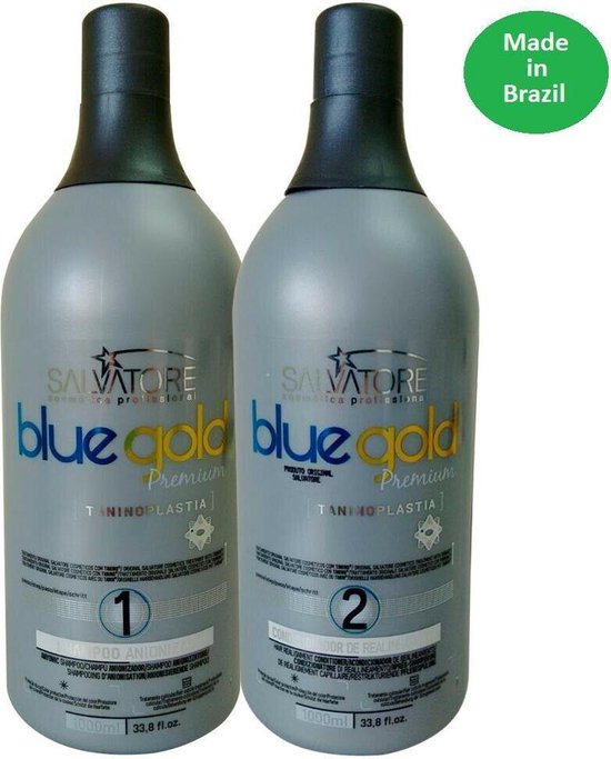 Salvatore Blue Taninoplastia Gold Keratine Treatment Keratin Behandeling 2x1000ml kit zijdig&amp;glanzend glad haar
