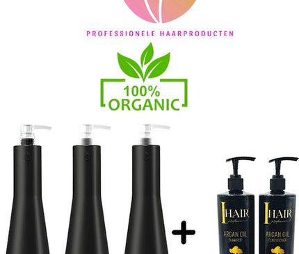 ORGANIC GOLD KERATINE & ORGANIC Onderhouds shampoo 500 ml & Conditioner 500 ml & masker 250 ml