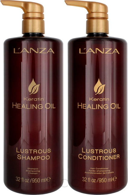 Lanza Keratin Healing Oil Lustrous Shampoo 950ml & Conditioner 950ml