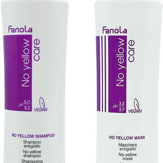 Fanola No Yellow Shampoo + Masker Set - 350 ml
