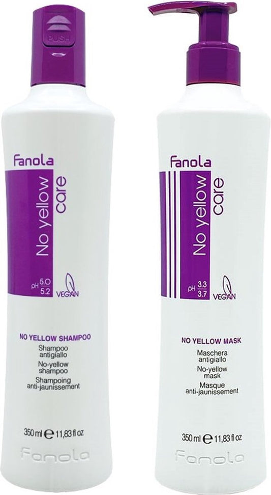 Fanola No Yellow Shampoo + Masker Set - 350 ml