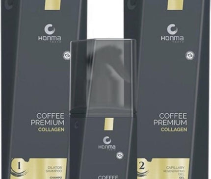 Honma Tokyo Coffee Premium Collagen maxi kit, 2x1000 ml&amp;1x300ml (step 1/2/PP) Keratine Treatment Keratin Behandeling