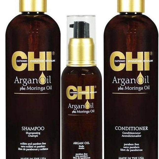 CHI Argan Oil - Shampoo - Conditioner - Leave-In Treatment - Holiday Gift Set