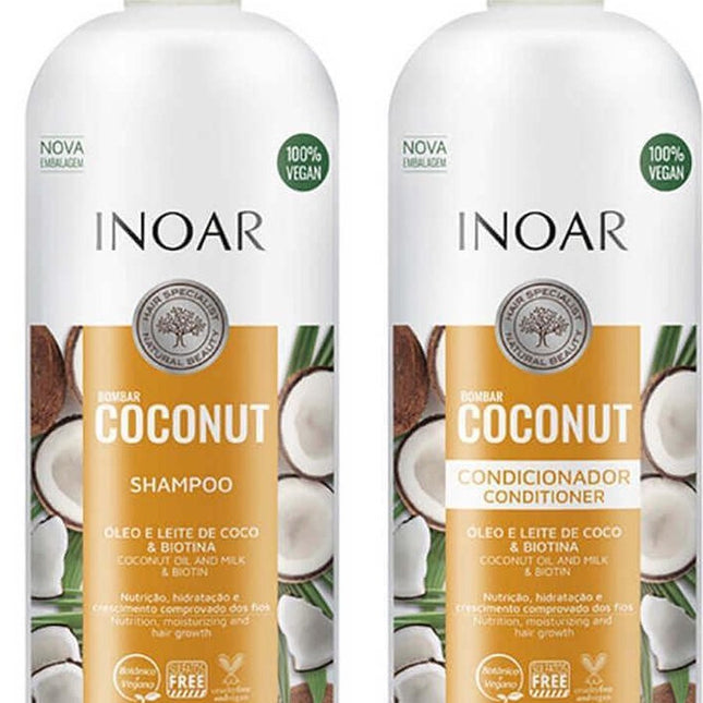 Inoar Coconut Shampoo & Conditioner 1000 ML - Onderhoud keratine behandeling