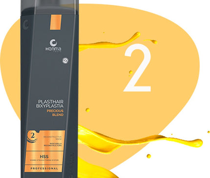 Honma Tokyo - keratine Behandeling - Voor fijn en geblondeerd haar te stylen - PlastHair Precious Blend - Stap 2 - 1000ML