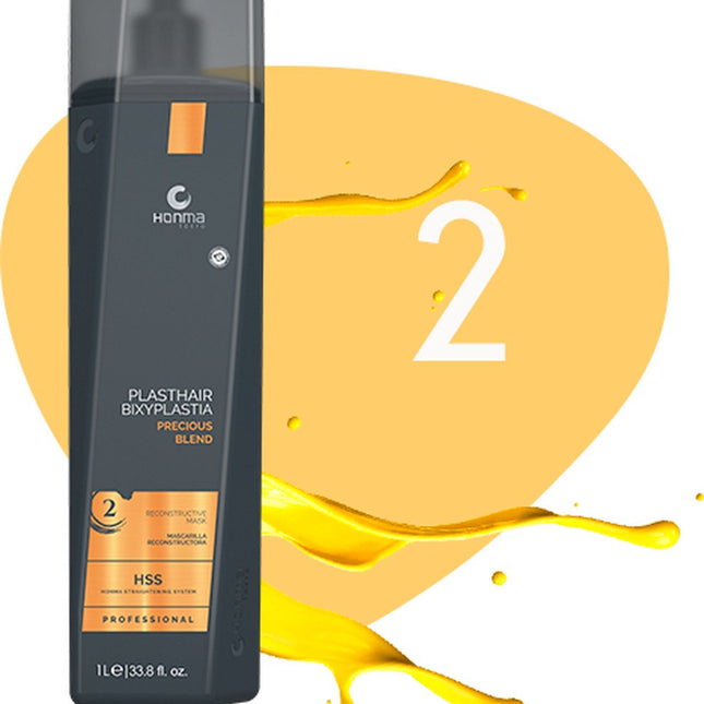 Honma Tokyo - keratine Behandeling - Voor fijn en geblondeerd haar te stylen - PlastHair Precious Blend - Stap 2 - 1000ML