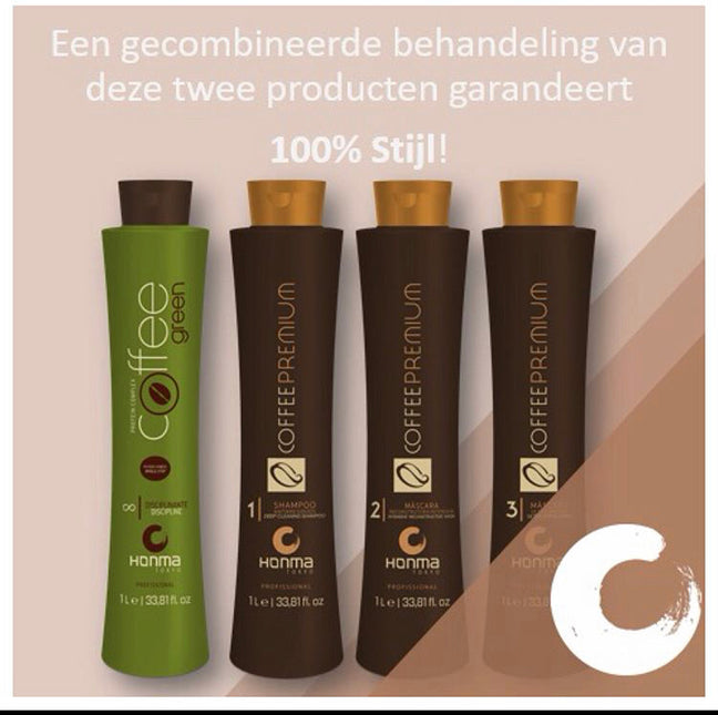 Honma Tokyo Coffee Green maxi – 1L &amp; Honma Tokyo Coffee Premium maxi kit – 1L (step 1/2/3)