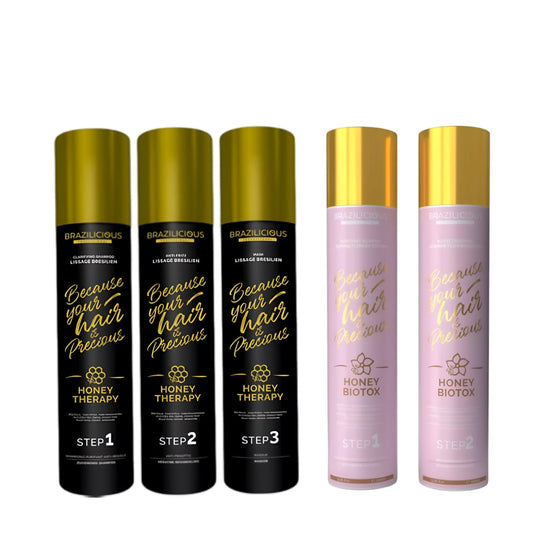 BraziliCious Honey Therapy 3x 1000ml plus Brazilicious Honey Biotox 2x 1000ml